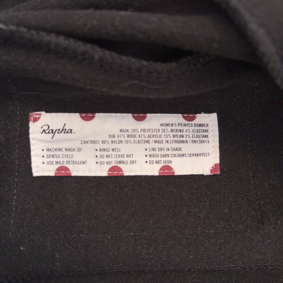 Rapha Women's Printed Bomber - Extra Small - Grey - Excellent Used Condition