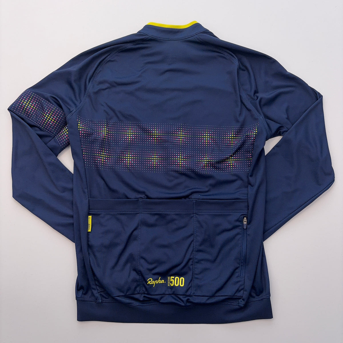 Rapha Women's Festive 500 Core Jersey - Small - Dark Navy Yellow - Very Good Used Condition