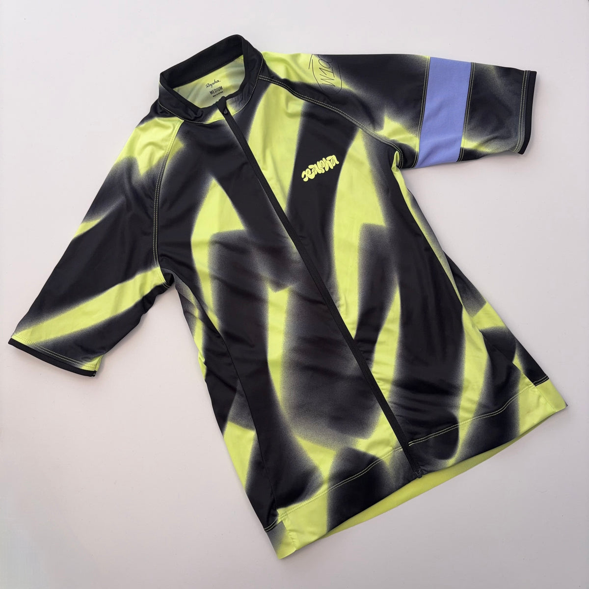 Rapha Women's 100 Core Jersey Zuzanna Rogatty - Medium - Hi-Vis Yellow / Black - Limited Edition 2022 - Excellent Used Condition