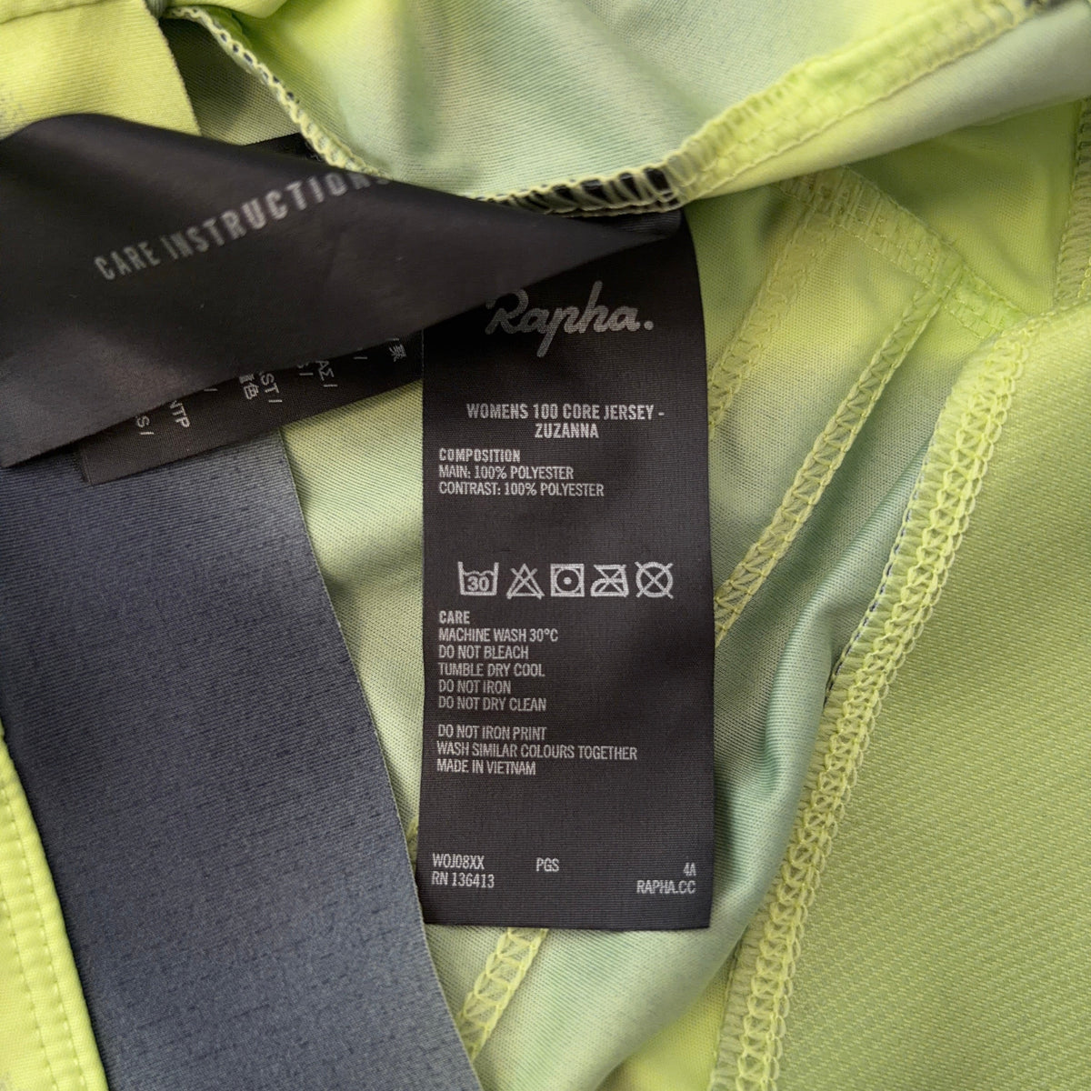 Rapha Women's 100 Core Jersey Zuzanna Rogatty - Medium - Hi-Vis Yellow / Black - Limited Edition 2022 - Excellent Used Condition