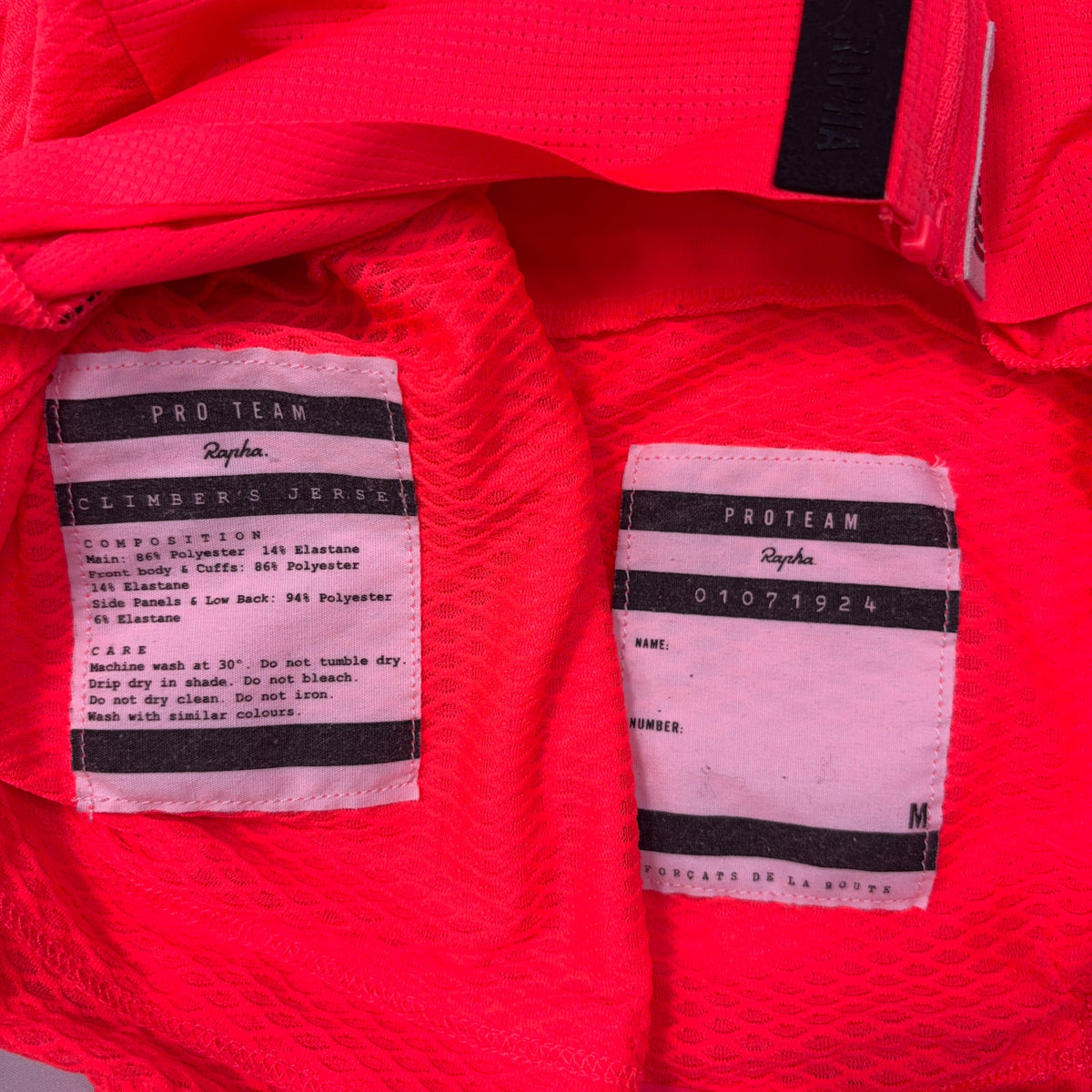 Rapha Pro Team Climber's Jersey - M - Coral - Very Good Used Condition