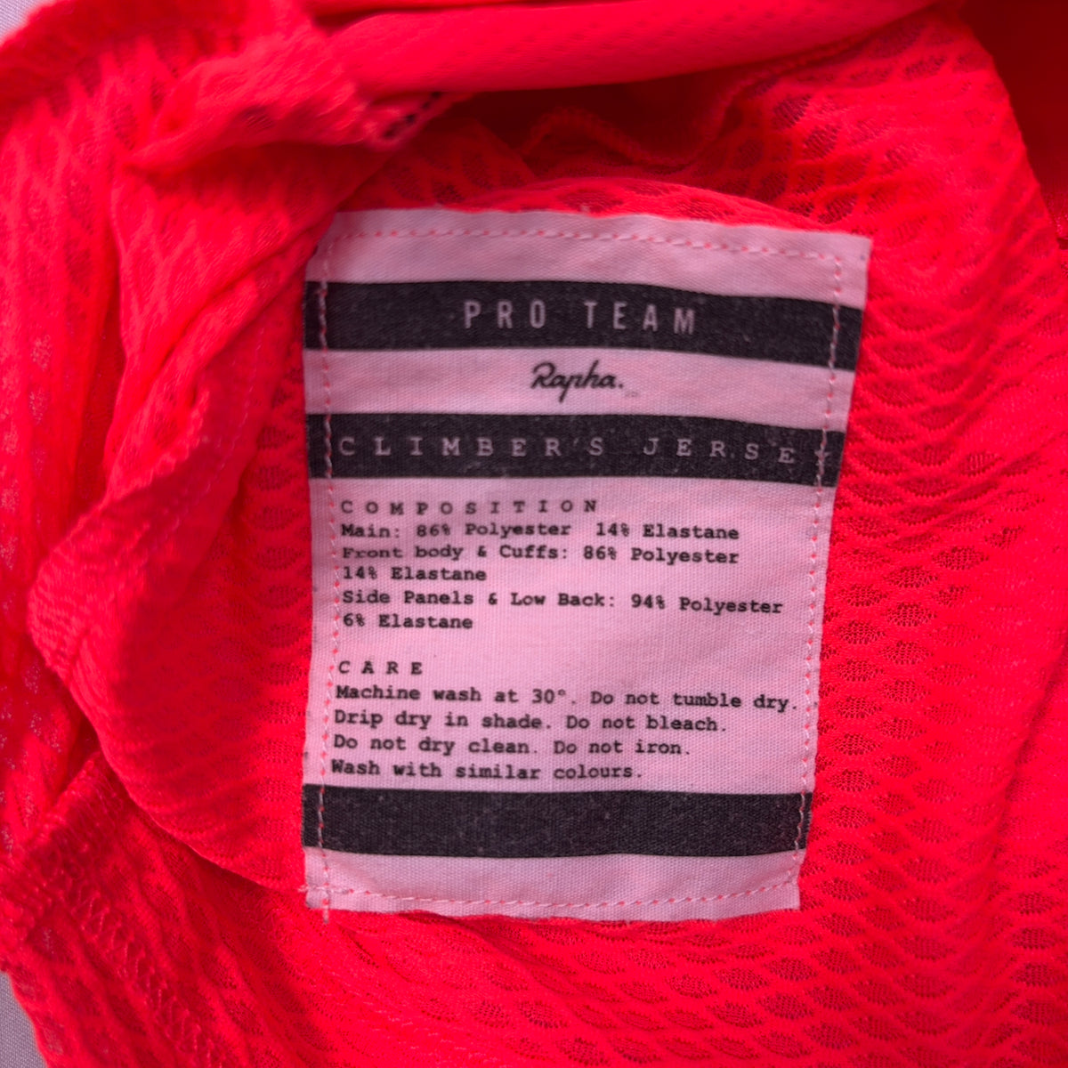 Rapha Pro Team Climber's Jersey - M - Coral - Very Good Used Condition