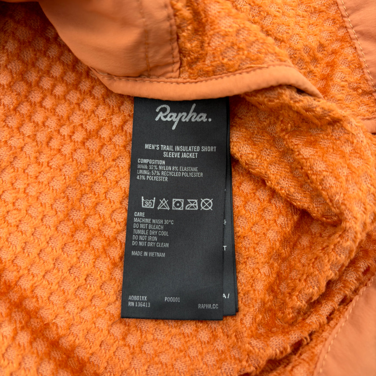 Rapha Trail Insulated Short Sleeve Jacket - S - Dusted Orange - Very Good Used Condition
