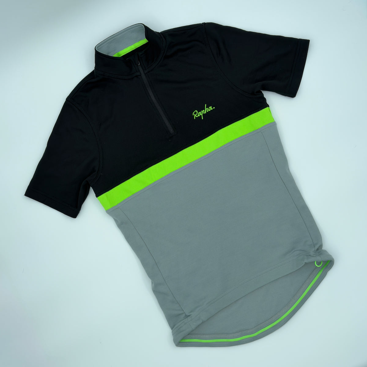 Rapha Men's Club Jersey - M - Black / Lime / Grey - Very Good Used Condition