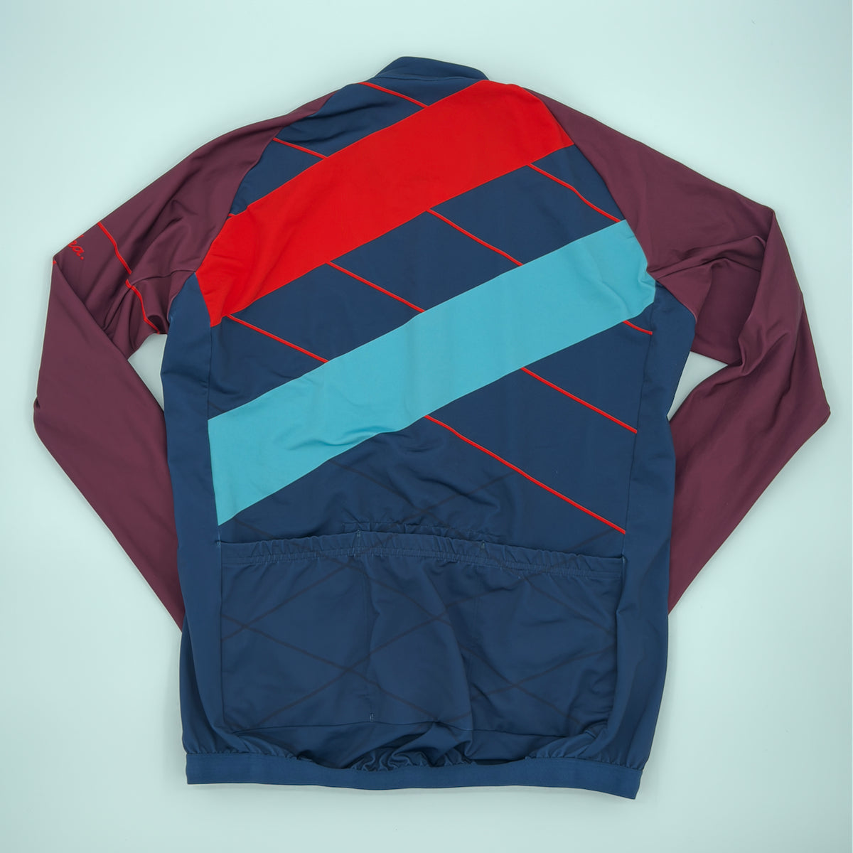Rapha Men's Long Sleeve Cross Jersey - L - Navy / Maroon / Cyan - Excellent Used Condition