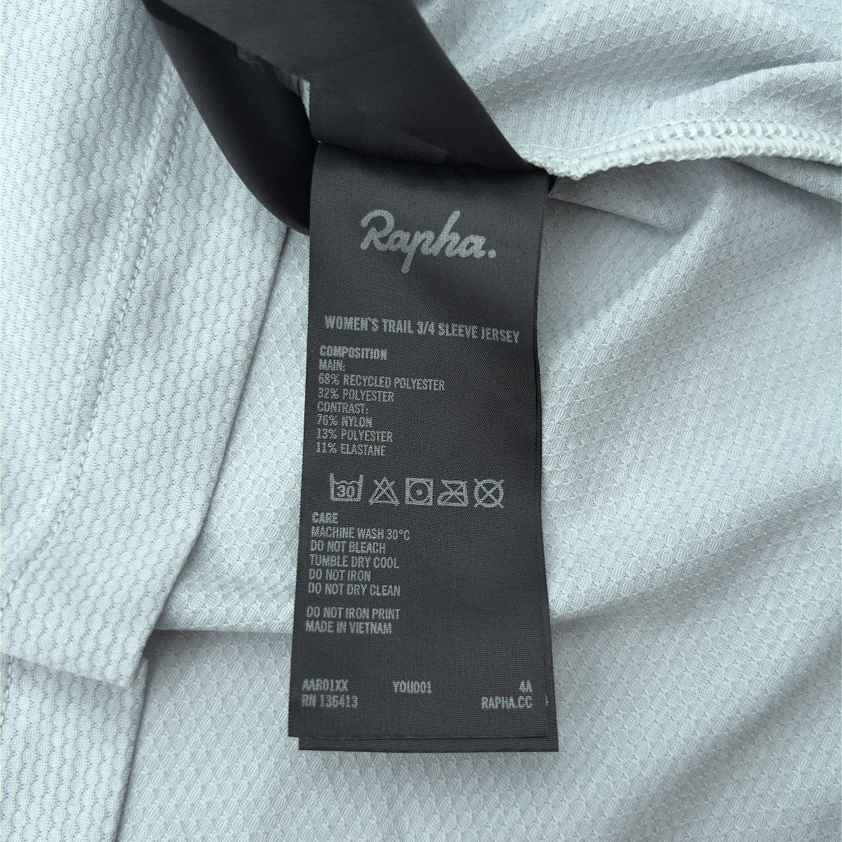 Rapha Women's Trail MTB Jersey (3/4 Sleeve) - XL - Light Grey / Black - Very Good Used Condition