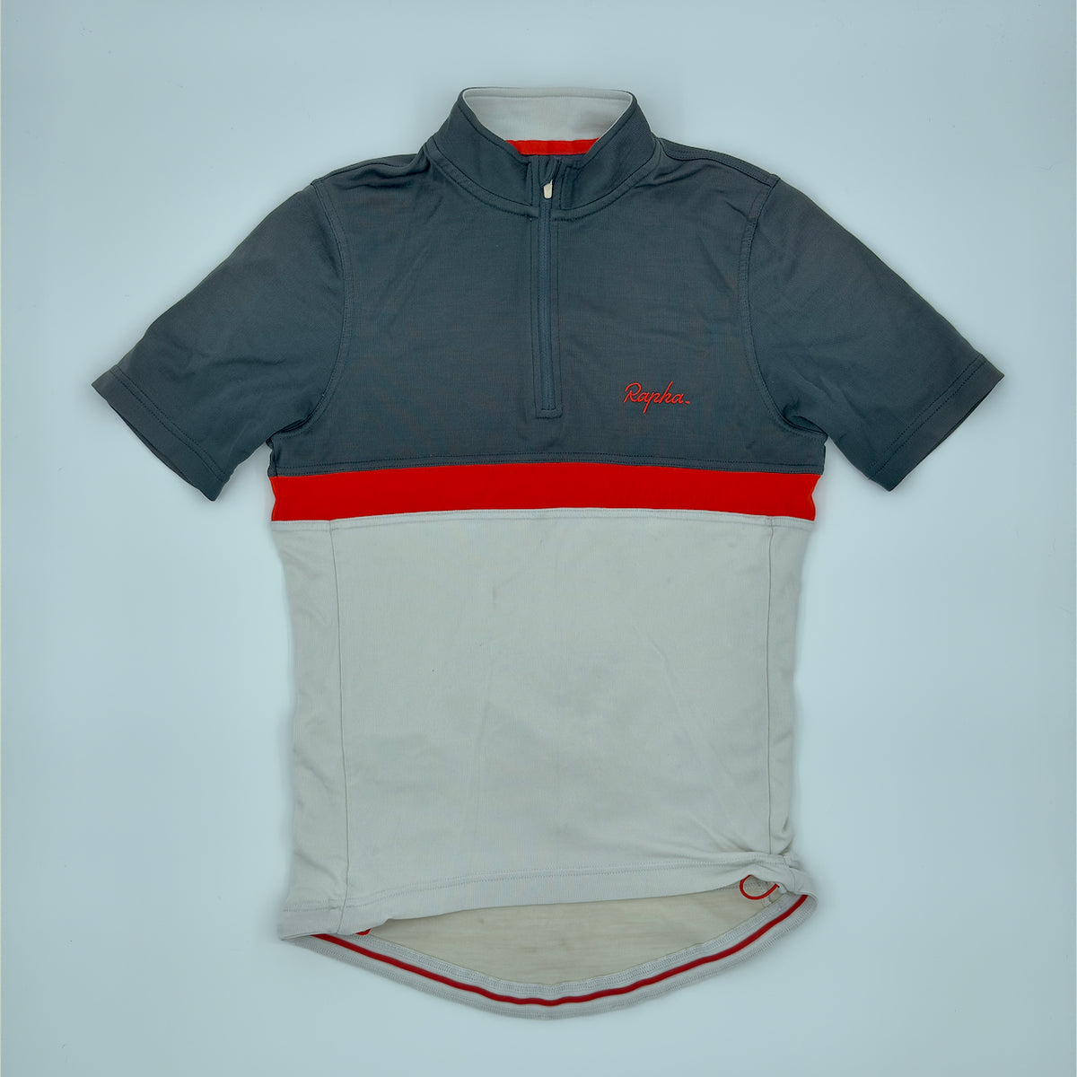 Rapha Men's Club Jersey - Medium - Slate Grey / Red / Light Grey - Good Used Condition