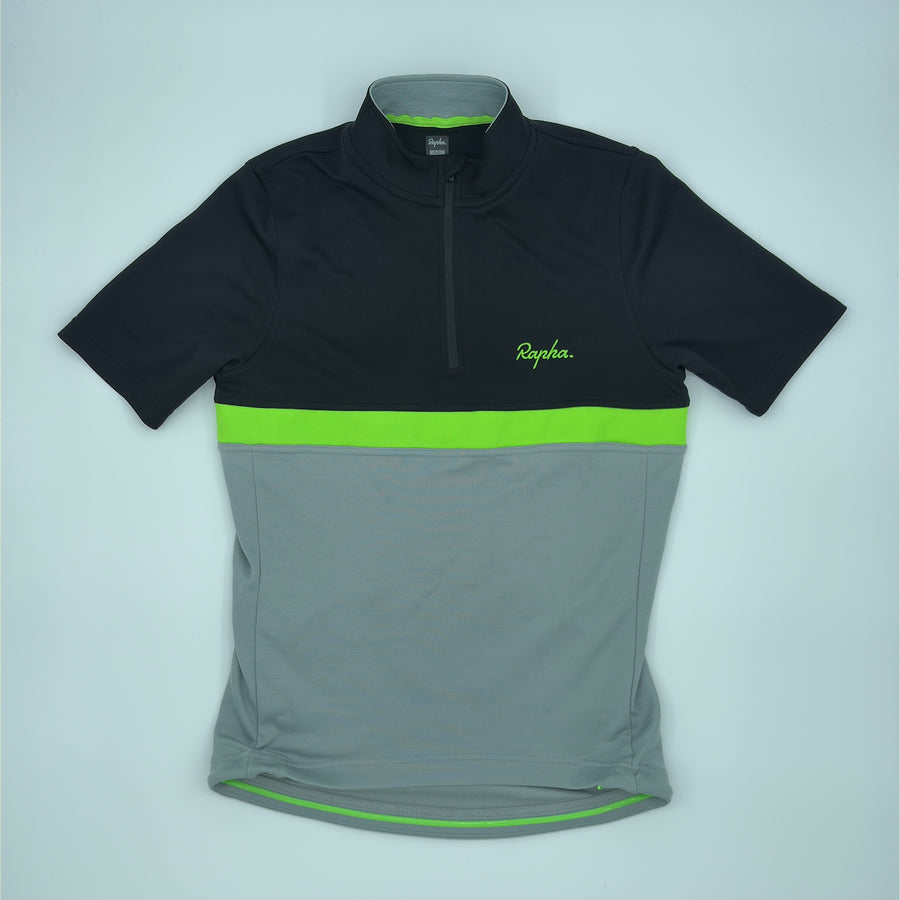 Rapha Men's Club Jersey - Medium - Black / Hi-Vis Green / Grey - Very Good Used Condition (alternate view)