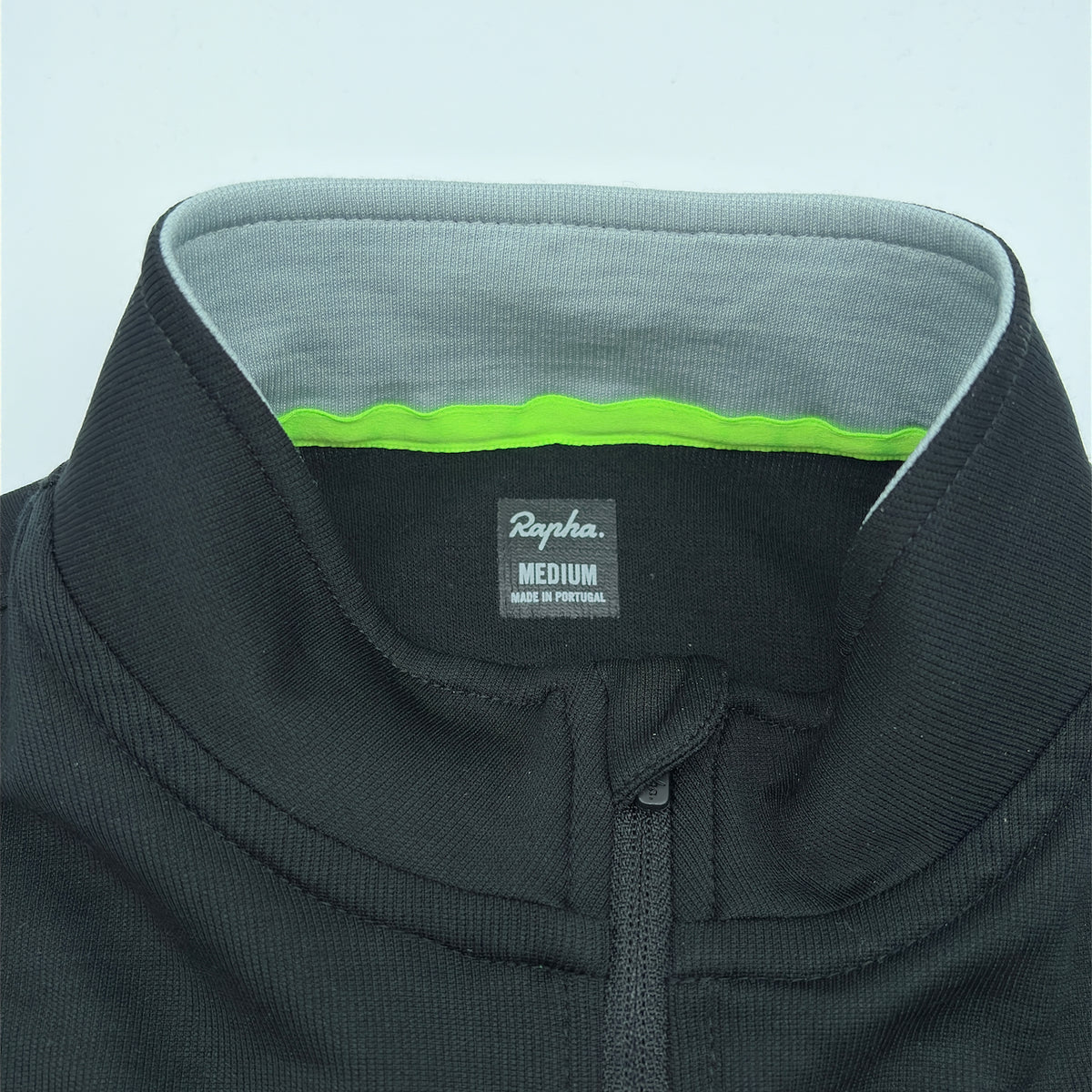 Rapha Men's Club Jersey - Medium - Black / Hi-Vis Green / Grey - Very Good Used Condition