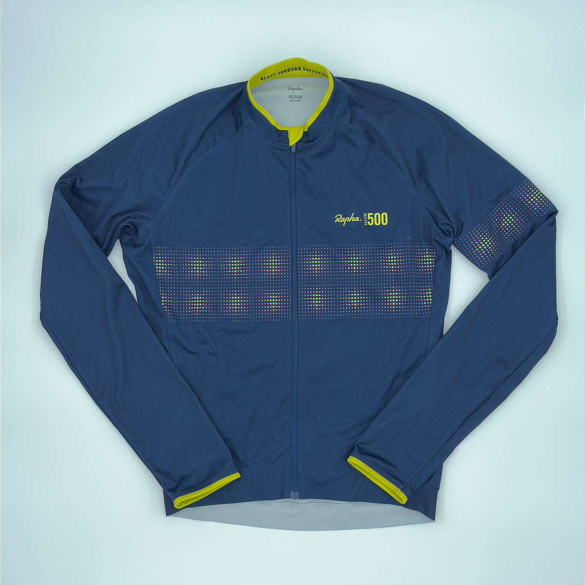 Rapha Men's Festive 500 Long Sleeve Core Jersey - M - Navy - Excellent Used Condition