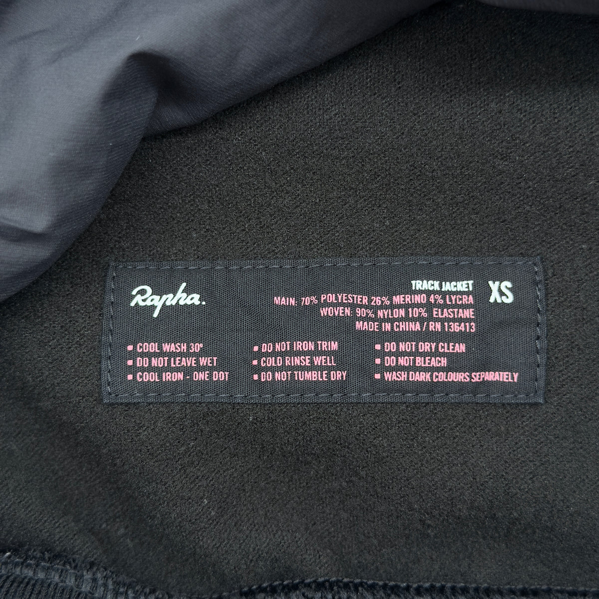 Rapha Men’s Track Jacket - XS - Black / Grey - Excellent Used Condition