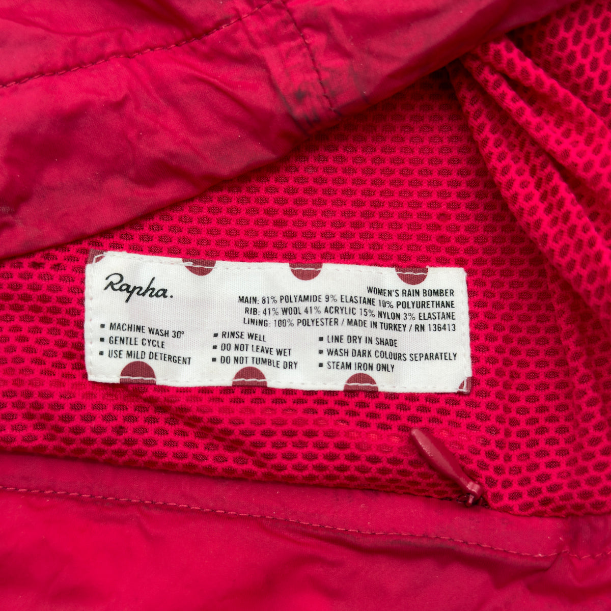 Rapha Women's Rain Bomber - XXS - Red - Excellent Used Condition