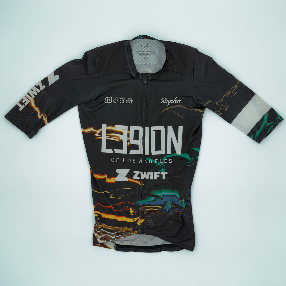 Rapha Men's Legion Pro Team Aero Jersey - XS - Black / Multicolour - Very Good Used Condition