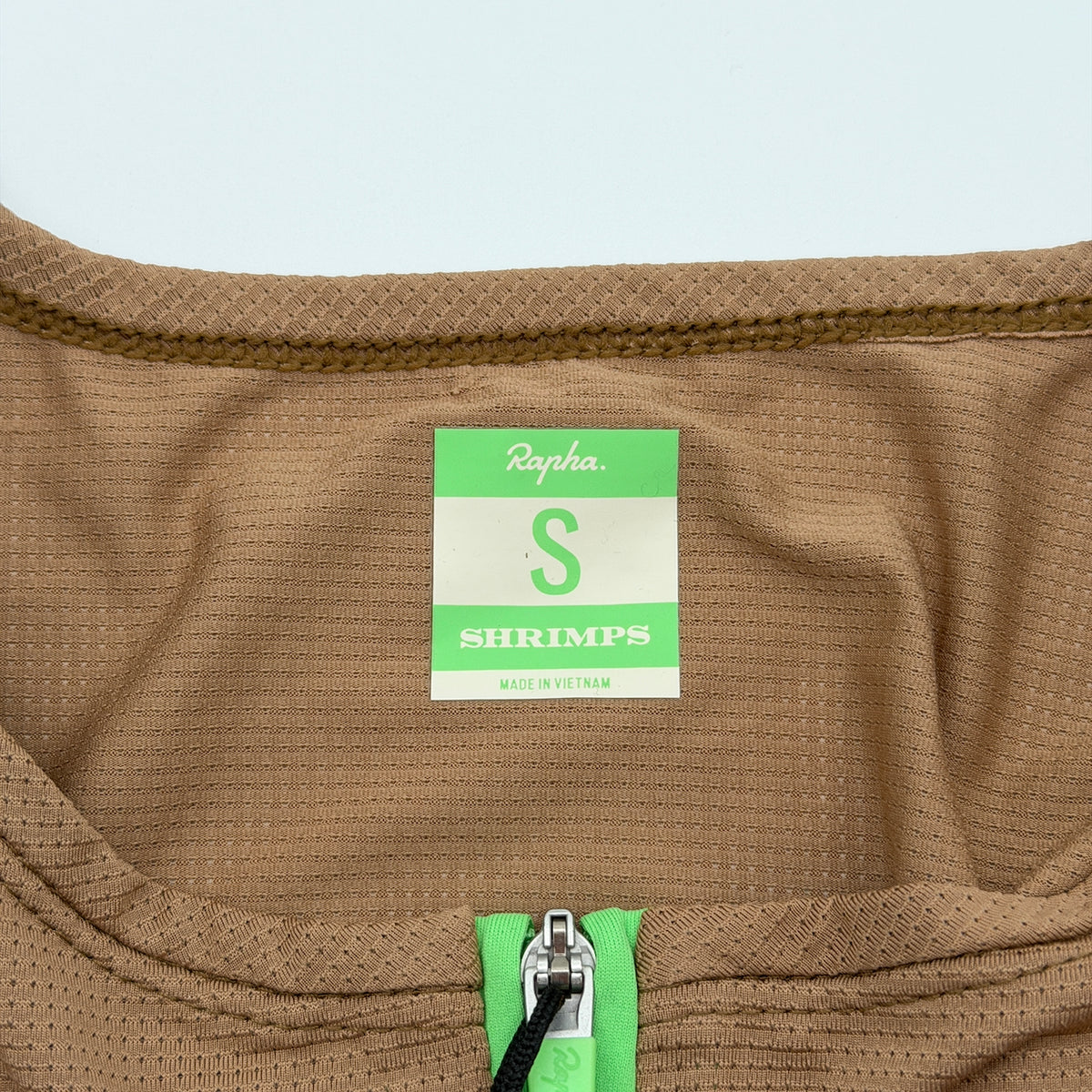 Rapha + Shrimps Women's Cropped Zip Tank - S - Brown / Lime Green - New With Tags
