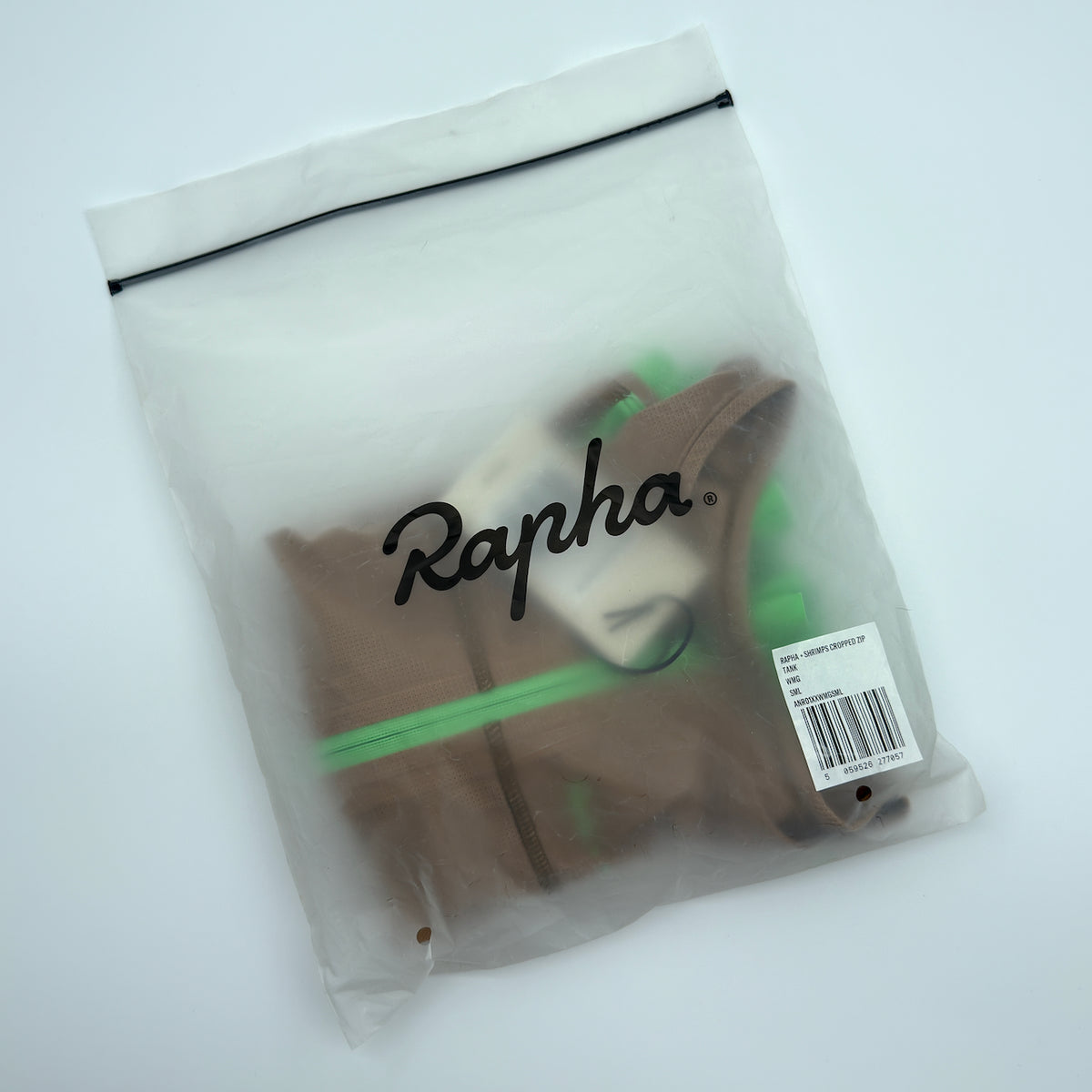 Rapha + Shrimps Women's Cropped Zip Tank - S - Brown / Lime Green - New With Tags