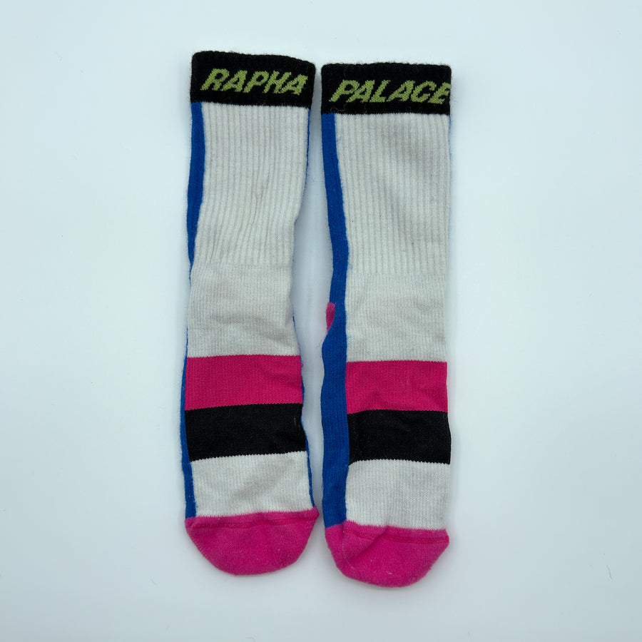 Rapha x Palace Socks - S (UK 3-5) - White / Blue / Pink - Very Good Used Condition (alternate view)
