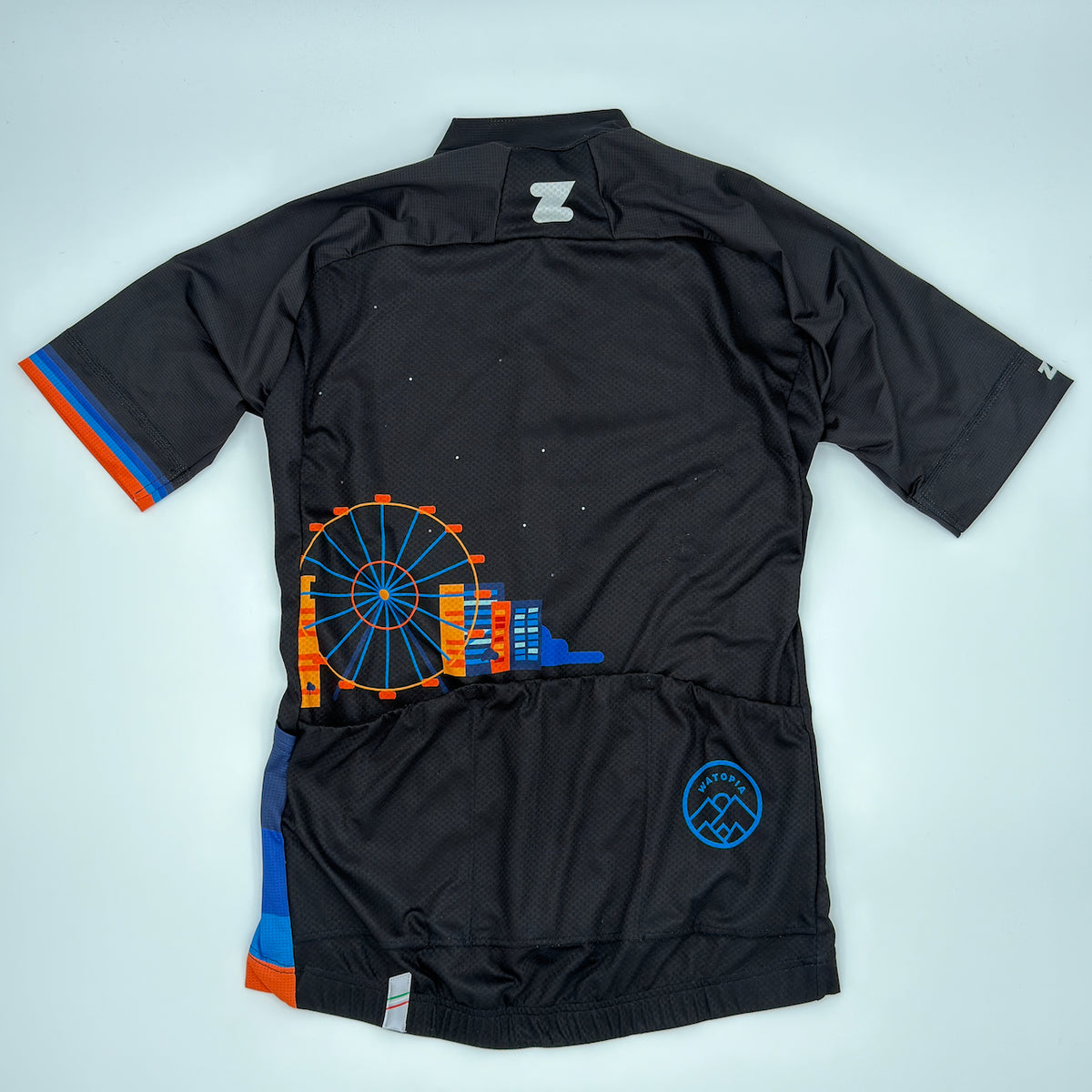 Zwift Men’s Breakaway Jersey - S - Black/Blue/Orange - Good Used Condition