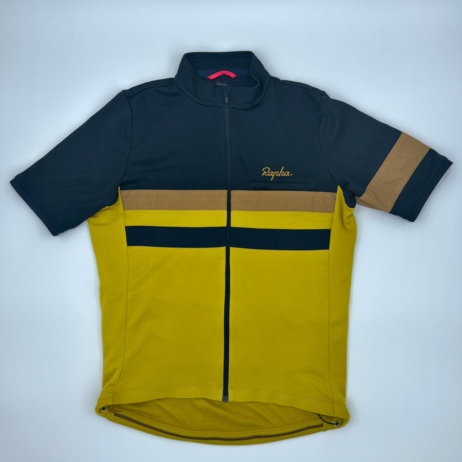 Rapha Men’s Brevet Jersey II - M - Navy/Mustard/Tan - Very Good Used Condition (alternate view)