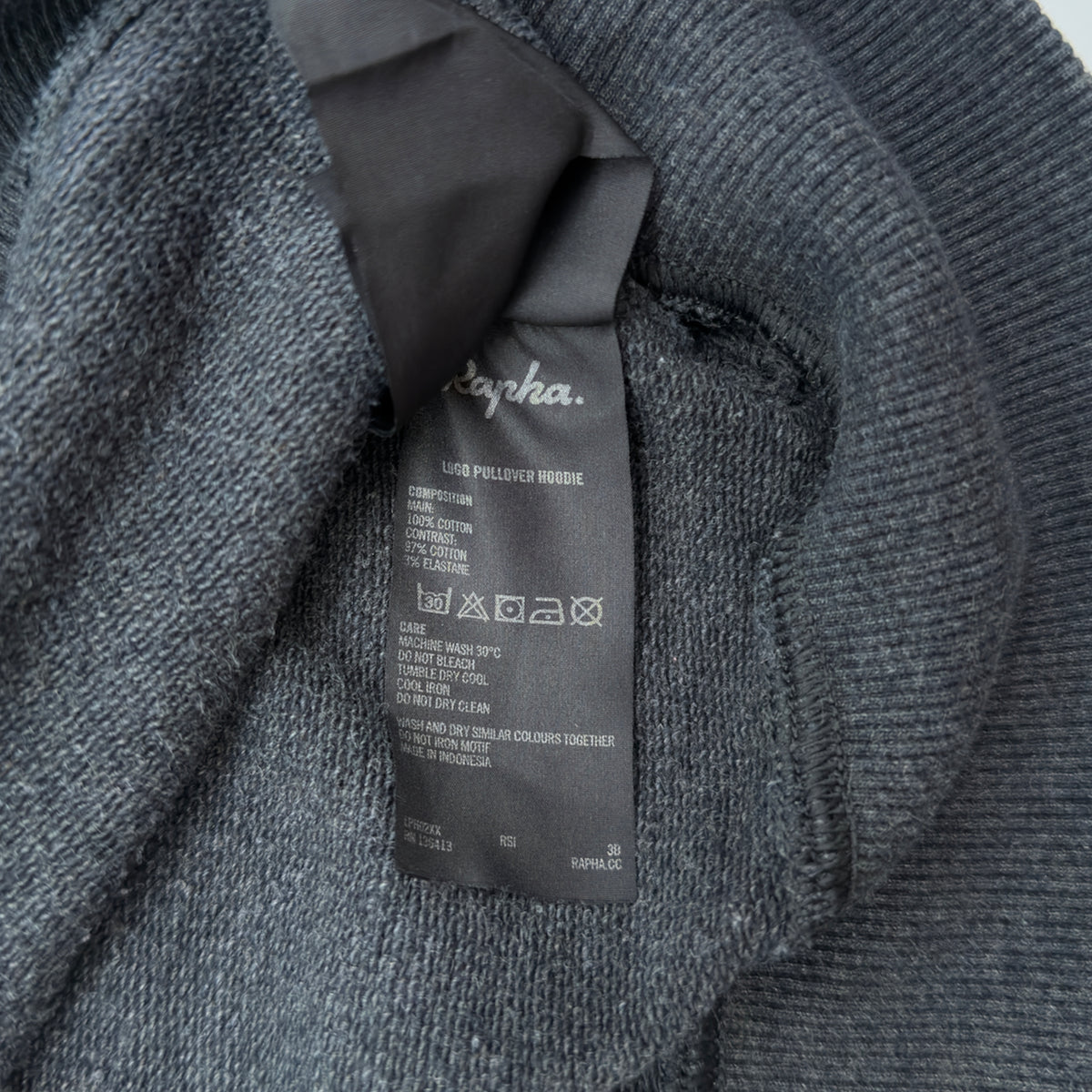 Rapha Logo Pullover Hoodie - L - Charcoal Grey - Very Good Used Condition