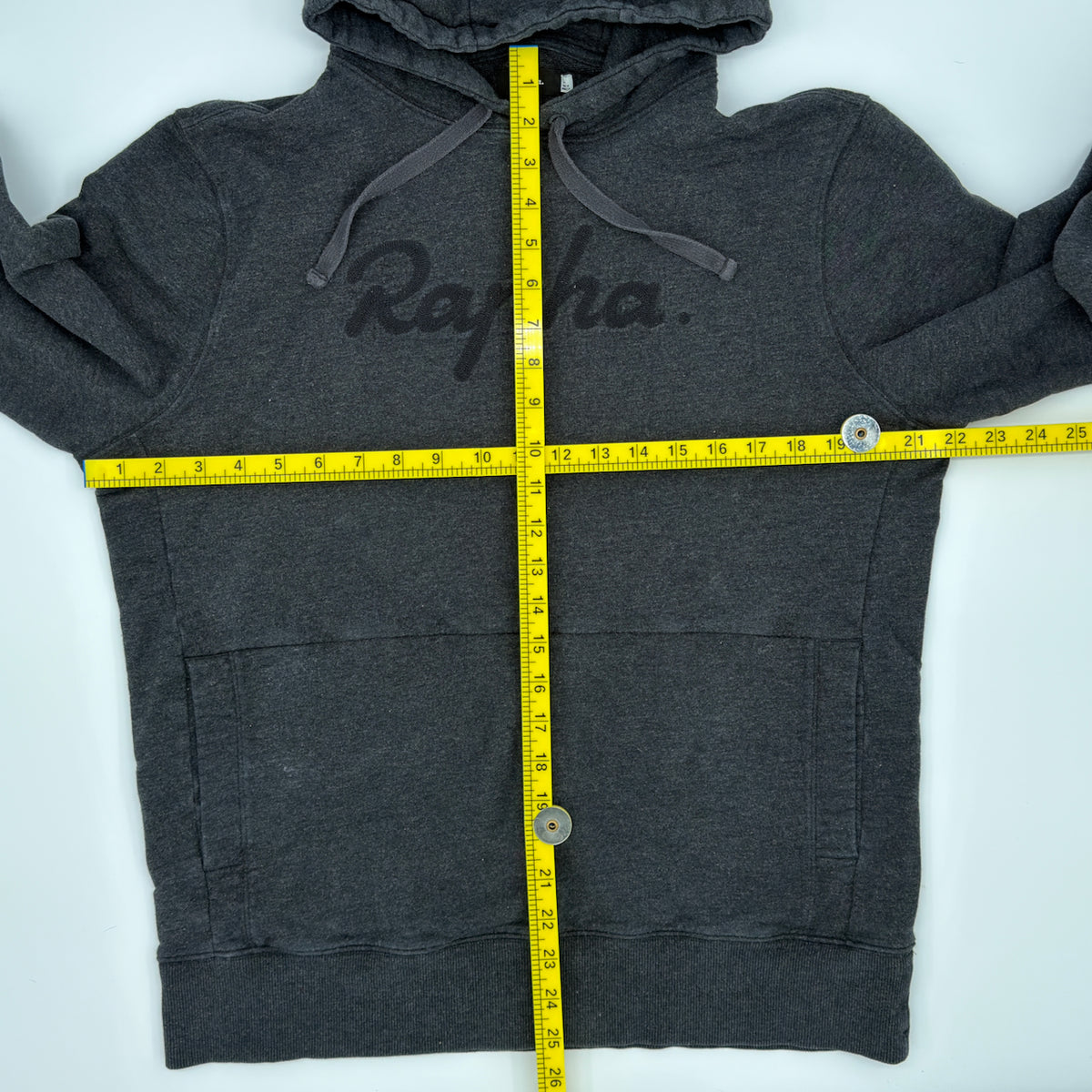 Rapha Logo Pullover Hoodie - L - Charcoal Grey - Very Good Used Condition