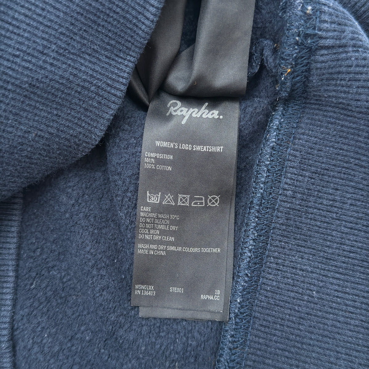 Rapha Women’s Logo Sweatshirt - XS - Navy - Good Used Condition