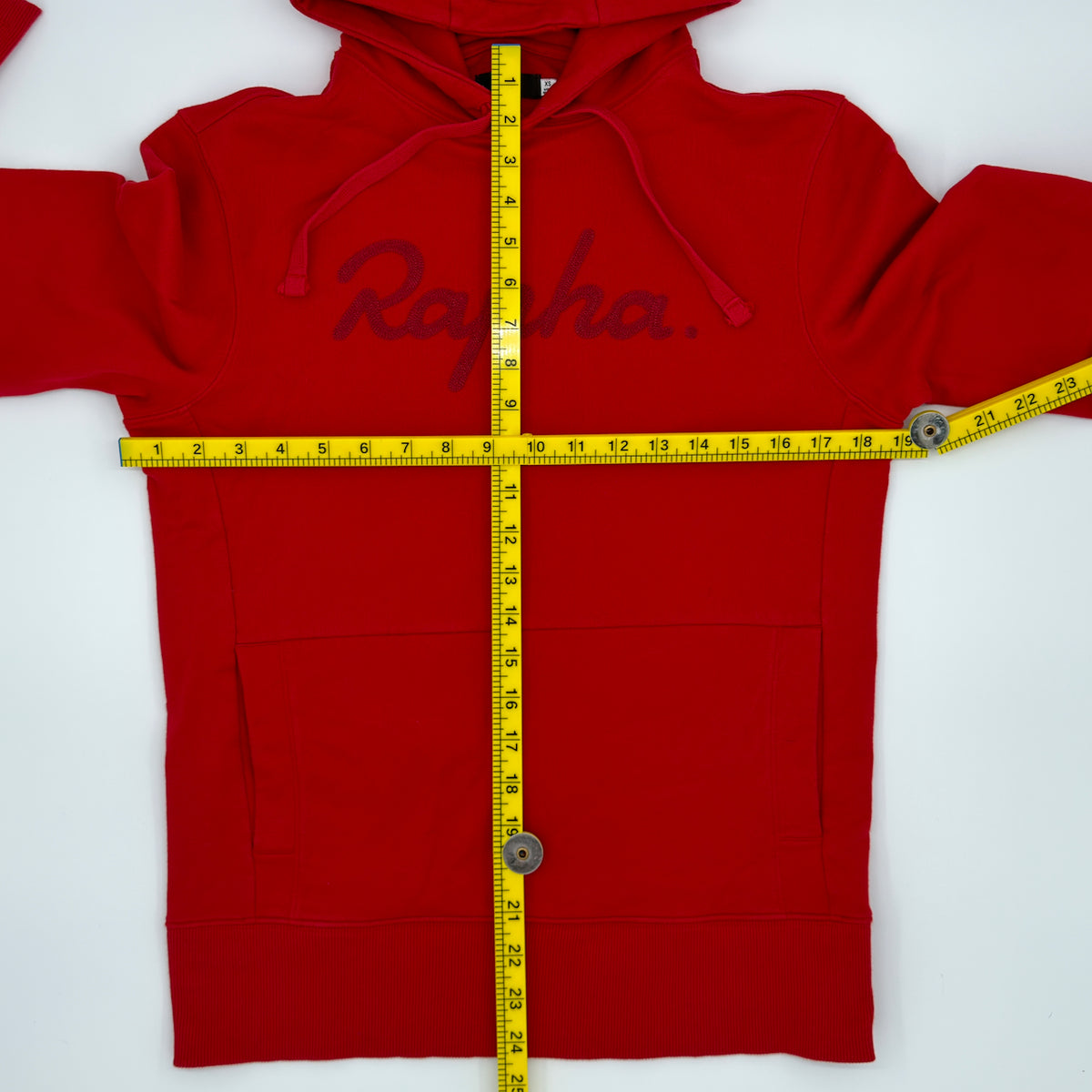 Rapha Men’s Logo Pullover Hoodie - XS - Red - Very Good Used Condition