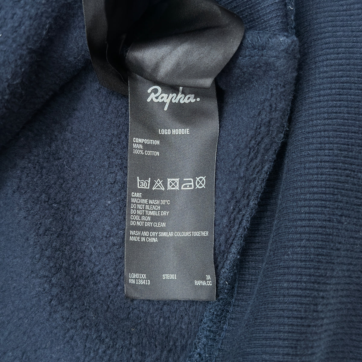 Rapha Men’s Logo Full Zip Hoodie - M - Navy - Good Used Condition