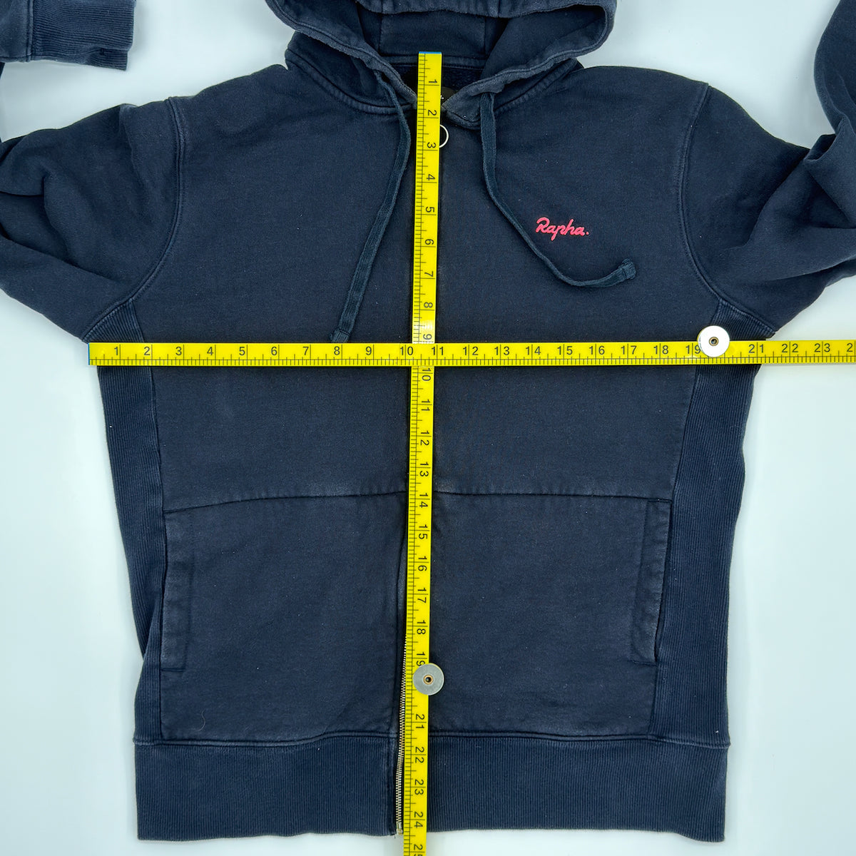Rapha Men’s Logo Full Zip Hoodie - M - Navy - Good Used Condition