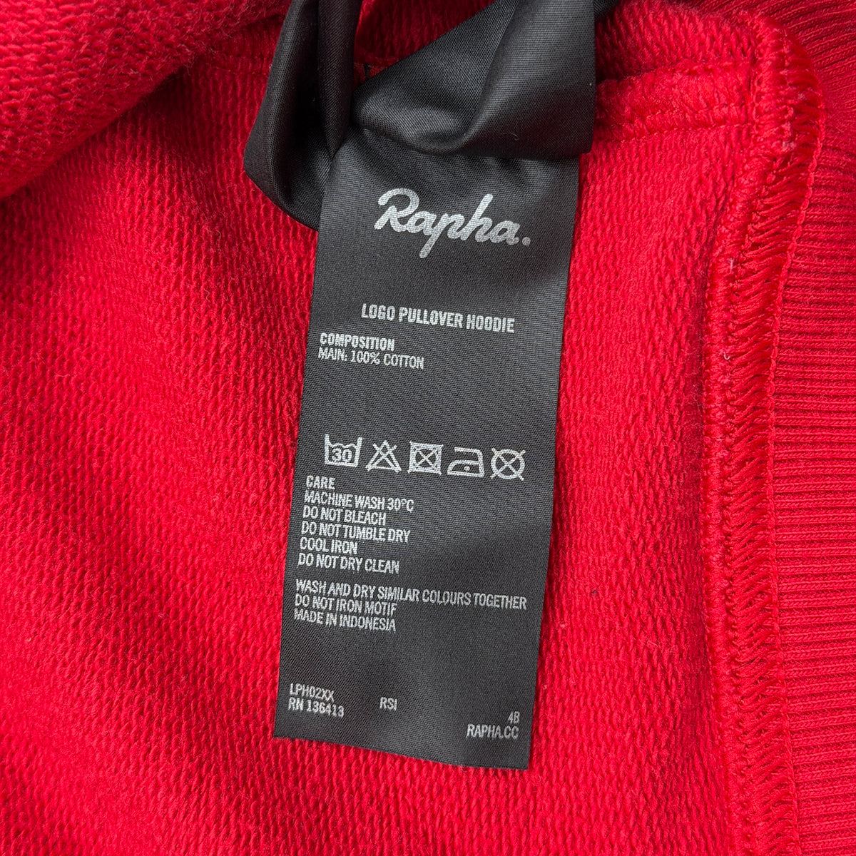 Rapha Men’s Logo Pullover Hoodie - L - Red - Very Good Used Condition