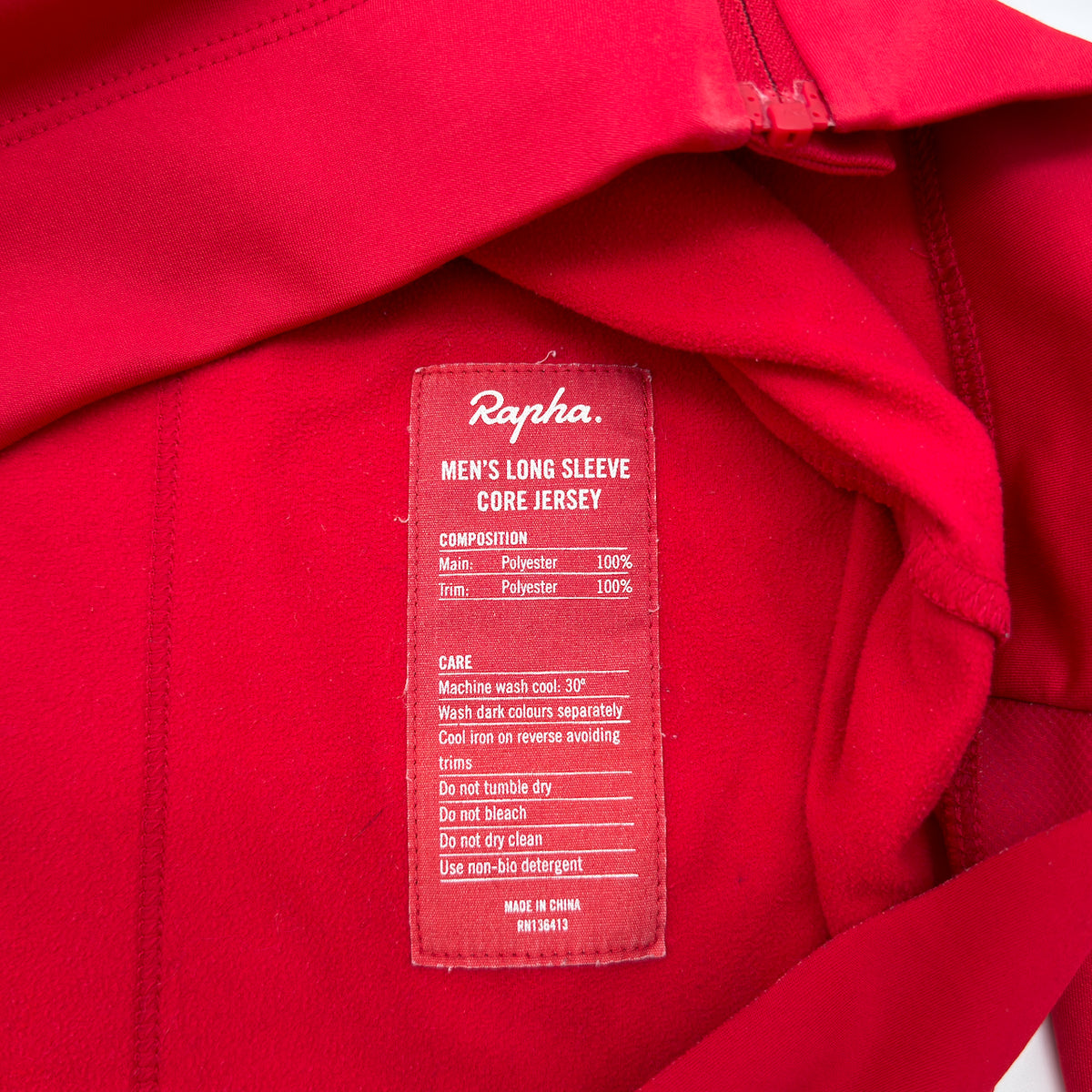 Rapha Men's Long Sleeve Core Jersey - S - Red - Excellent Used Condition