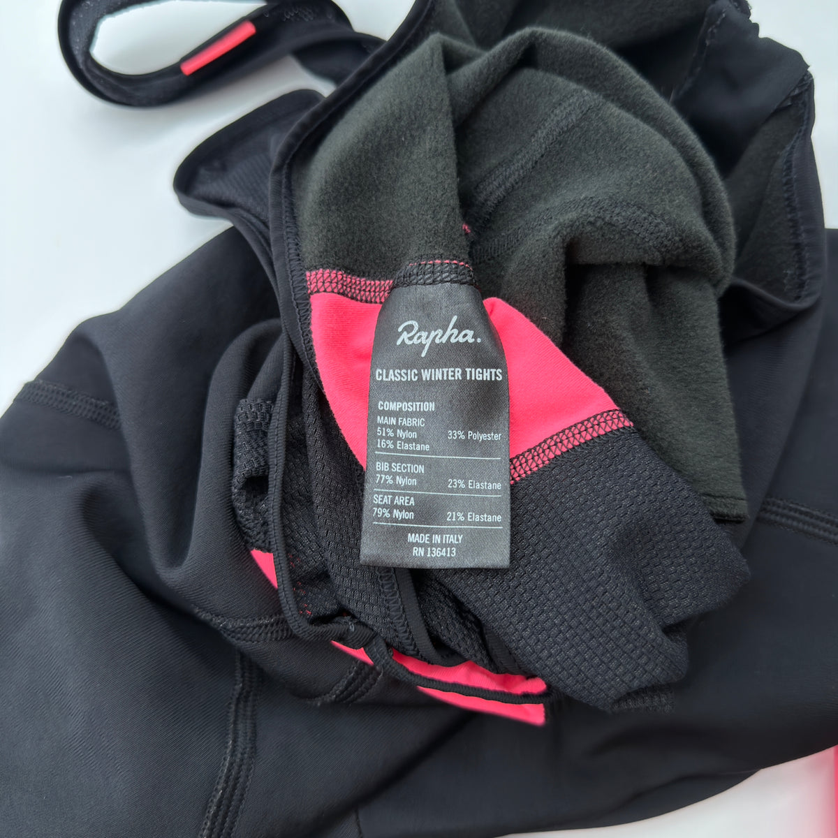 Rapha Men's Classic Winter Tights - XL - Black / Pink - Very Good Used Condition