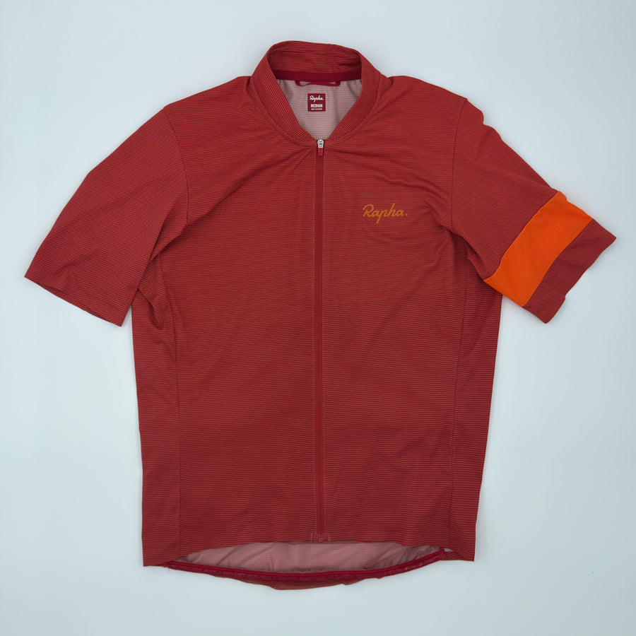 Rapha Men's Flyweight Jersey - M - Burgundy / Orange - Very Good Used Condition (alternate view)