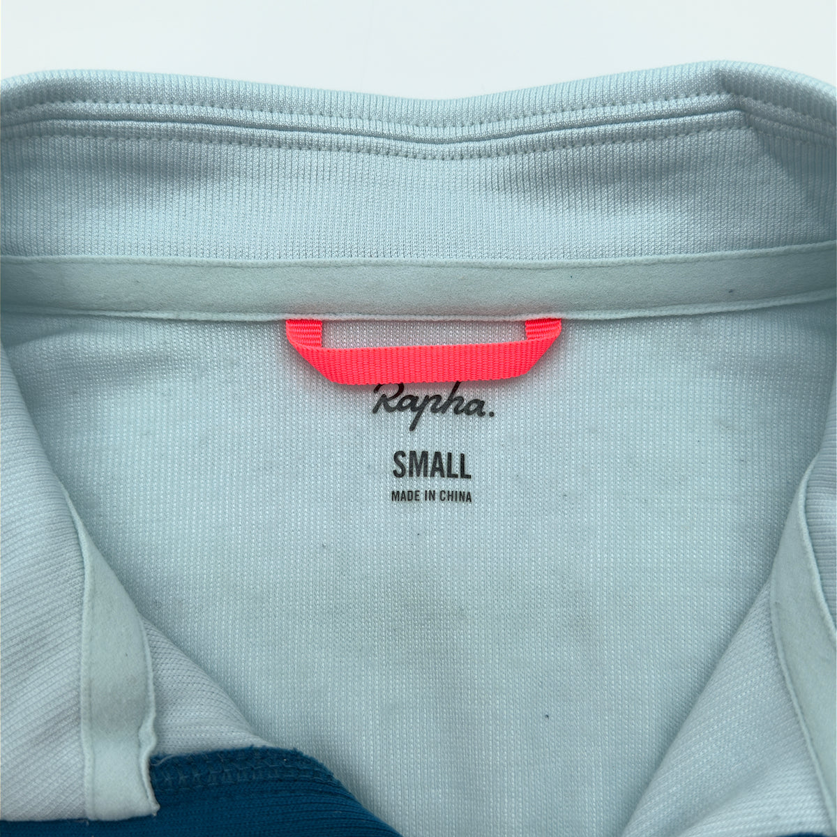Rapha Men's Brevet Jersey II collar label, Small, Made in China