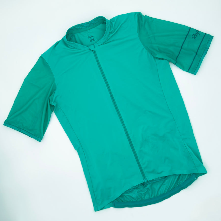 Rapha Women's Lightweight Souplesse Jersey II angled front view showing semi-sheer mesh sleeves
