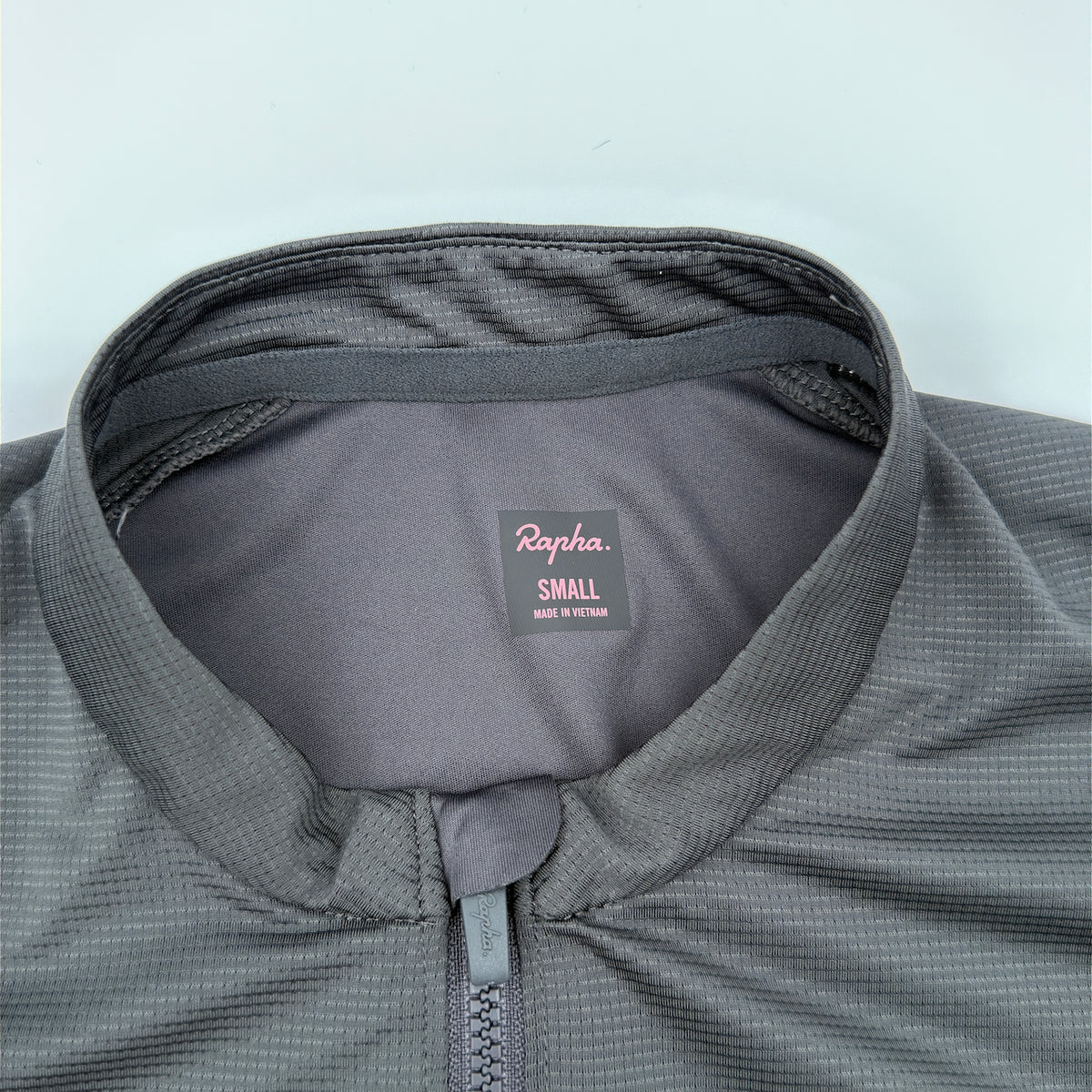 Rapha Men's Pro Team Training Jersey collar label, Small, Made in Vietnam