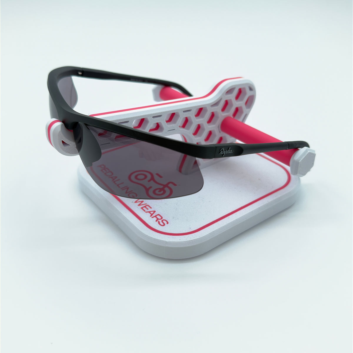 Rapha Mistral Glasses three-quarter rear view showing lens condition and brow bar