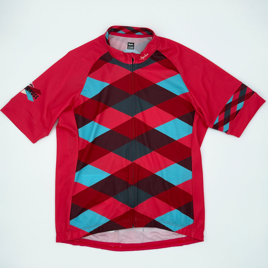 Rapha Men's Super Cross Jersey - XXL - Red / Teal - Very Good Used Condition (alternate view)