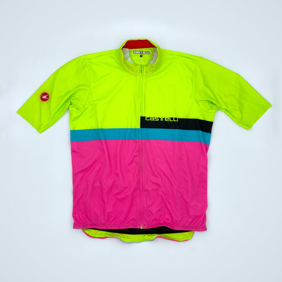 Castelli Men's A Blocco Jersey - 2XL - Fluo Yellow / Pink - Very Good Used Condition (alternate view)