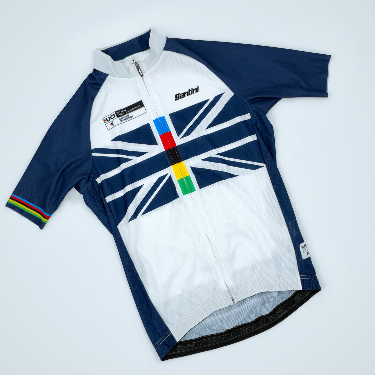 Santini Men's Yorkshire 2019 Union Jack Jersey - Medium - Navy / White - Excellent Used Condition