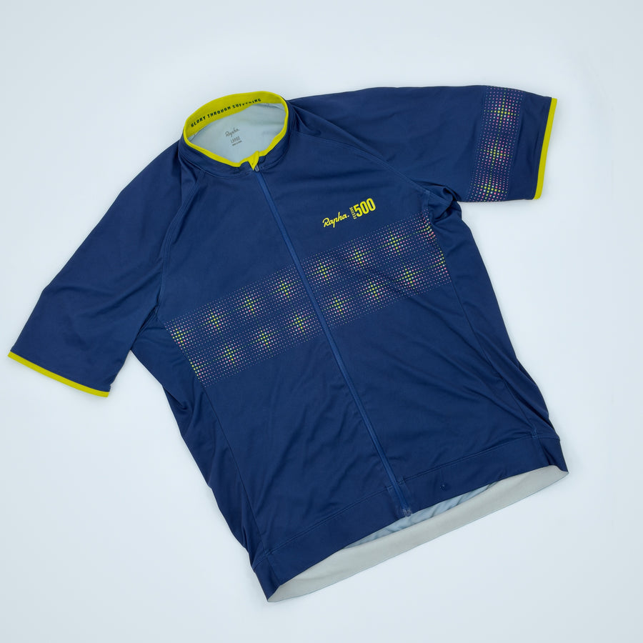 Rapha Men's Core Jersey - Large - Navy / Yellow - Very Good Used Condition