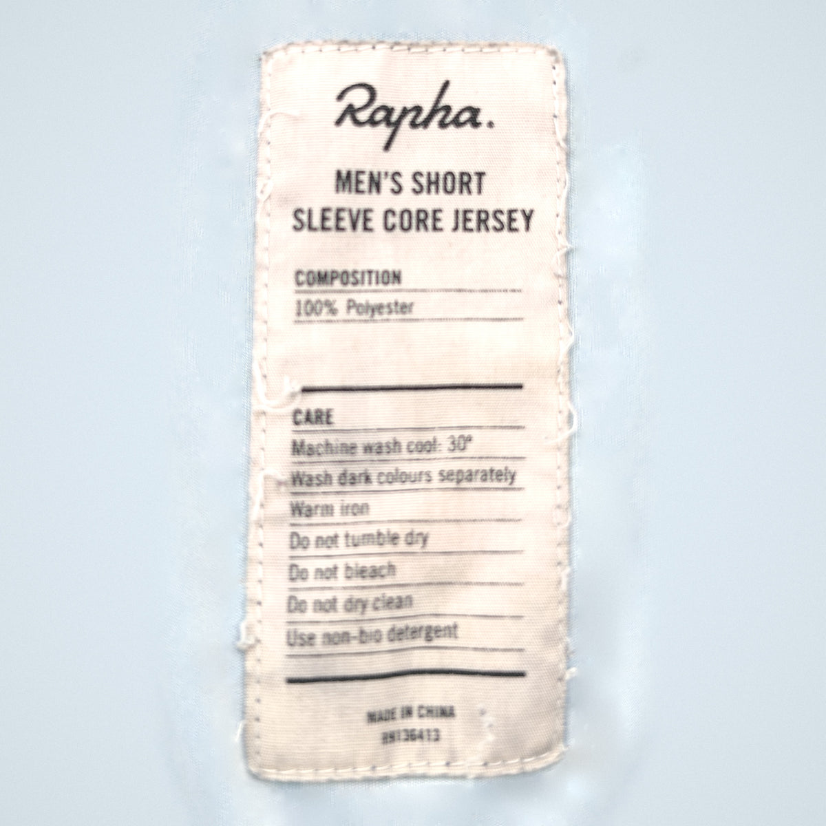 Rapha care label, Men's Short Sleeve Core Jersey, made in China